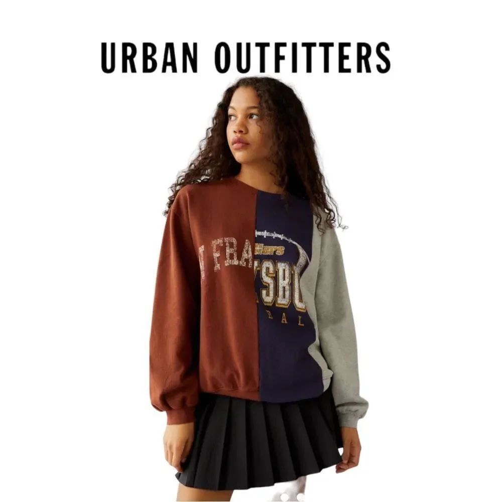 NEW Urban Outfitters UO San Francisco Spliced Crew Neck Sweatshirt S